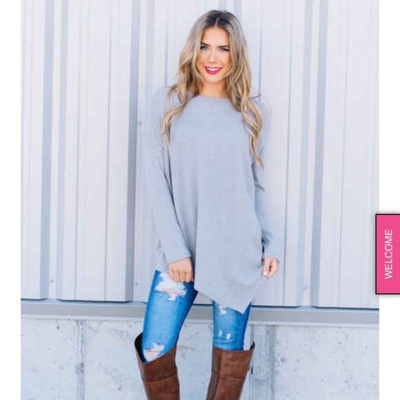 Bellemie Tops - Heathered asymmetric hem top